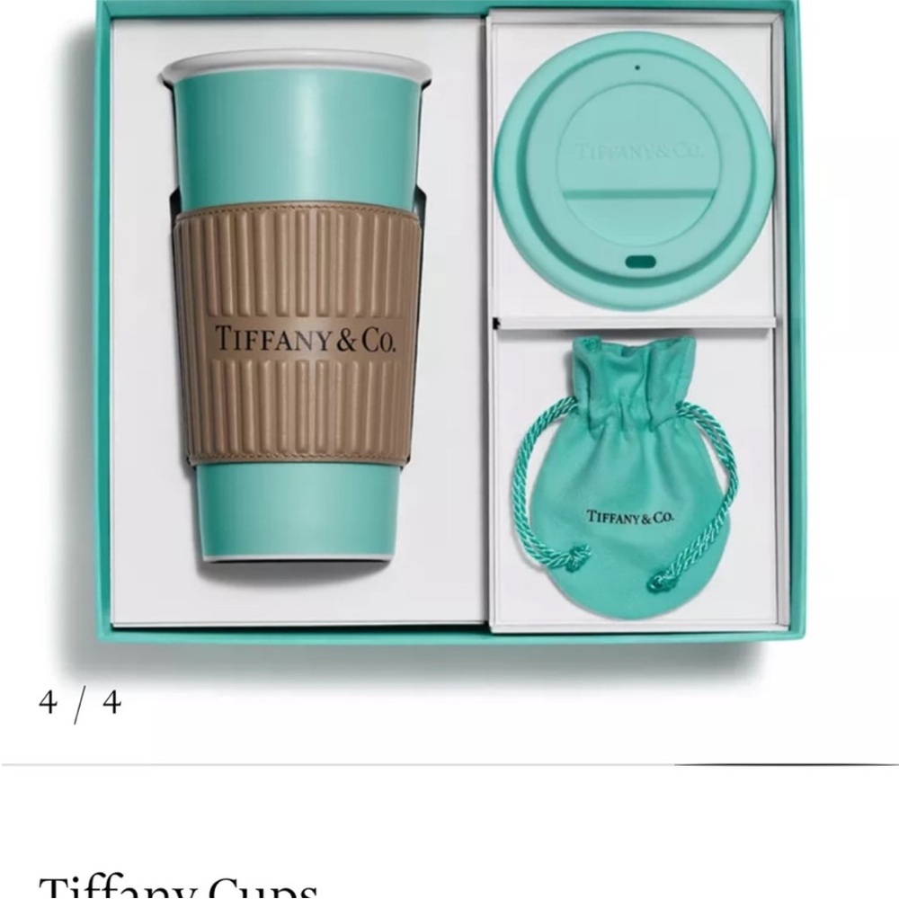 Tiffany & Co. Blue and Brown Travel Cup Set - Picture 4 of 9